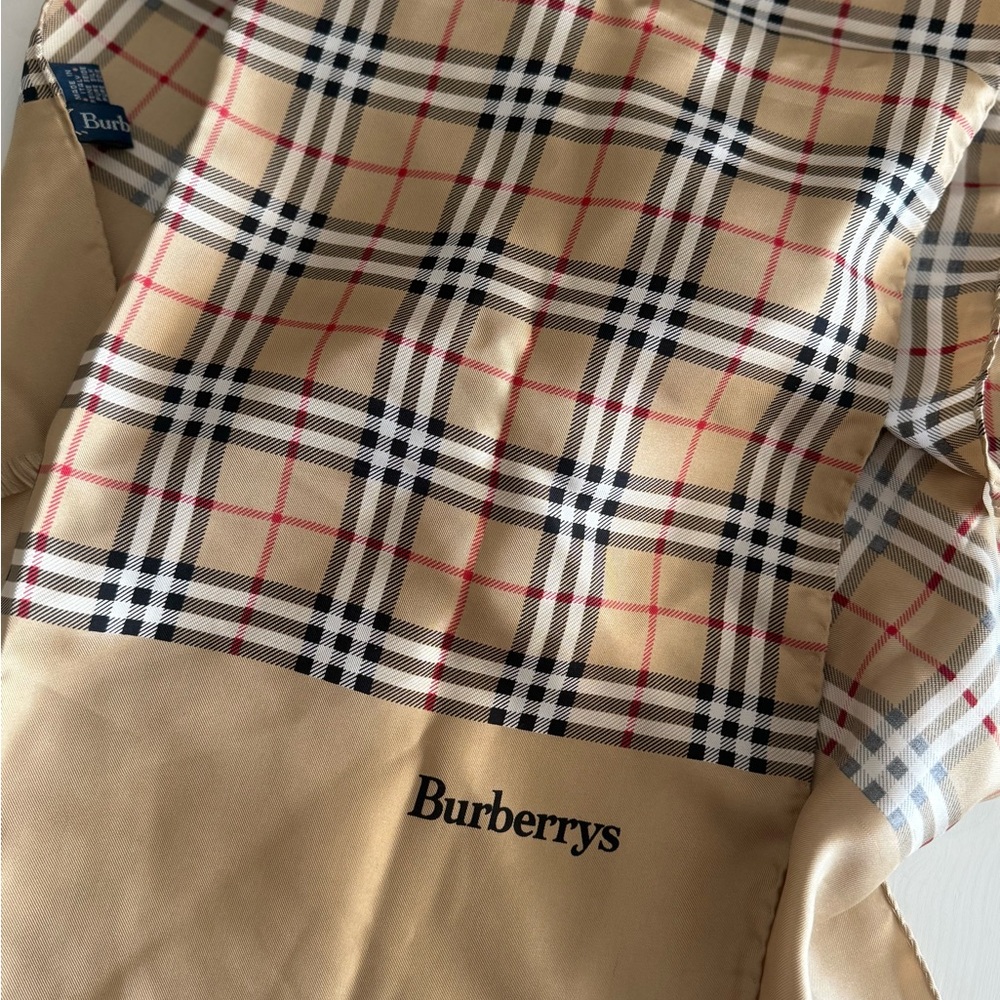 Vintage Burberry Pure Silk Nova Check Scarf - Picture 3 of 6